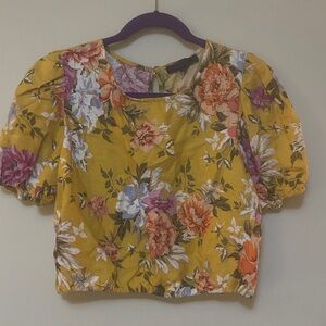 RACHEL Rachel Roy Yellow Floral Blouse NWOT